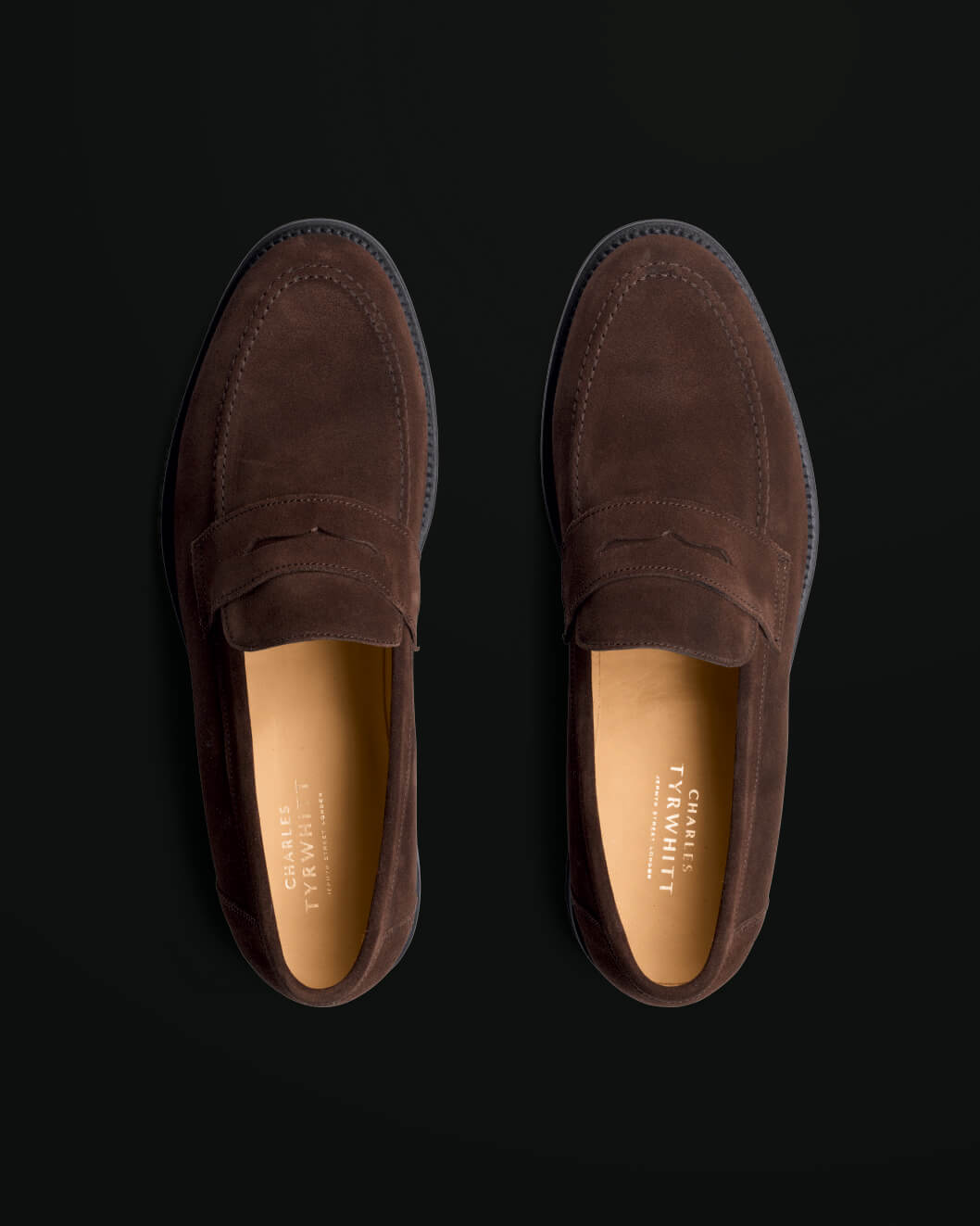 Suede Penny Loafers - Chocolate Brown