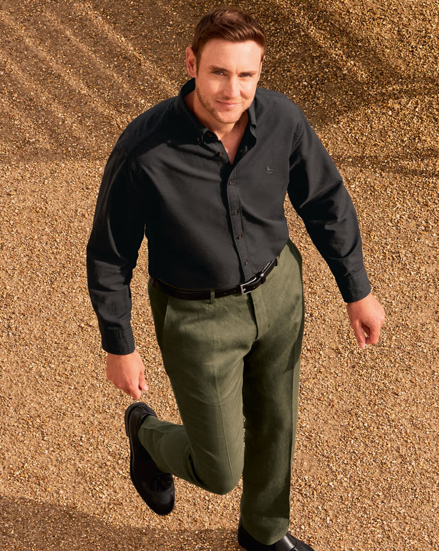 Linen Trousers - Olive Green