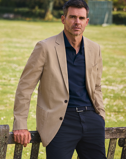Cotton Stretch Jacket - Taupe